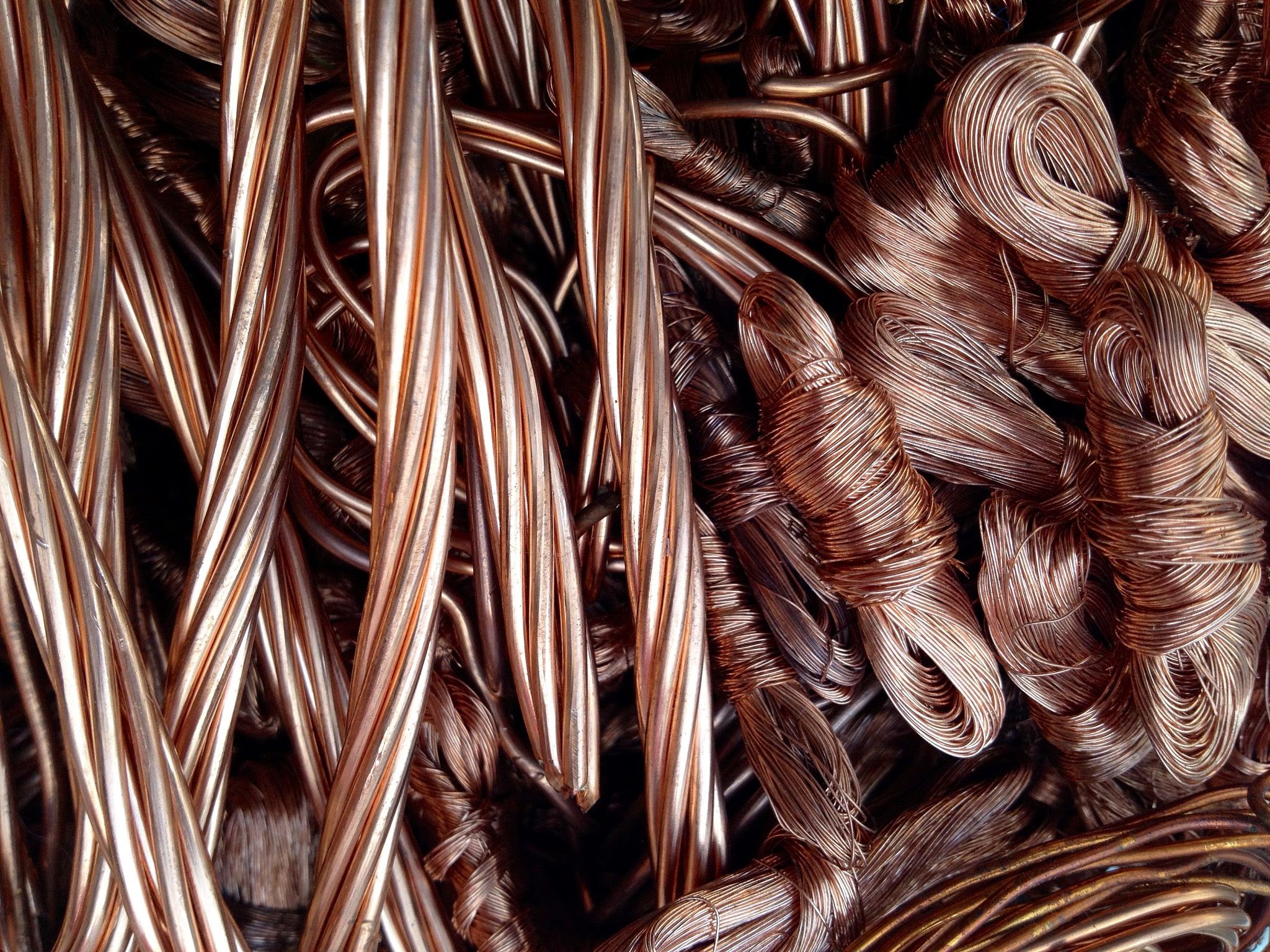 Different varieties of copper scrap, millberry