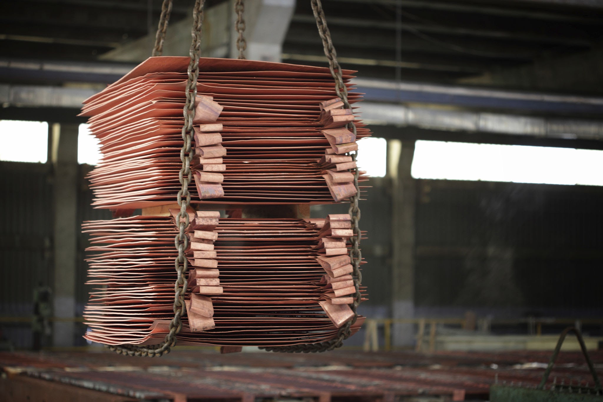 Heap of Copper Cathode Plates